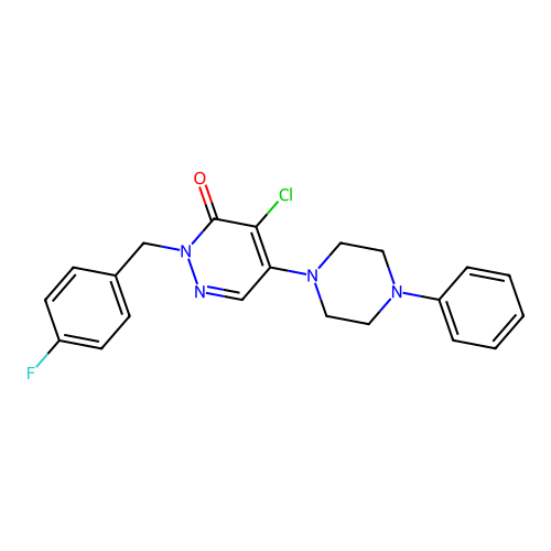 4-chloro-2-(4-fluorobenzyl)-5-(4-phenylpiperazin-1-yl)pyridazin-3(2H)-one structure