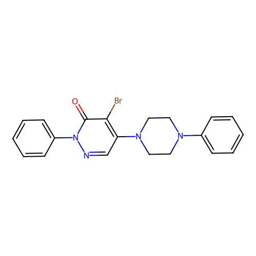 4-bromo-2-phenyl-5-(4-phenylpiperazin-1-yl)pyridazin-3(2H)-one structure