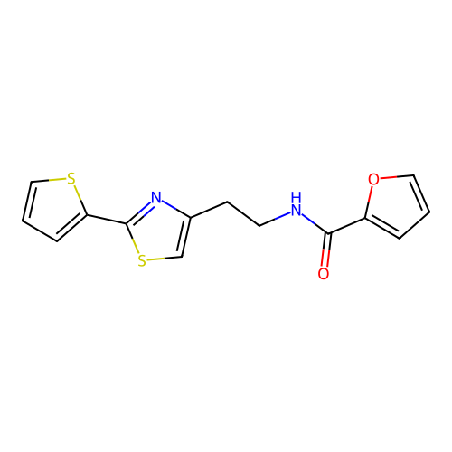 N-{2-[2-(thiophen-2-yl)-1,3-thiazol-4-yl]ethyl}furan-2-carboxamide structure