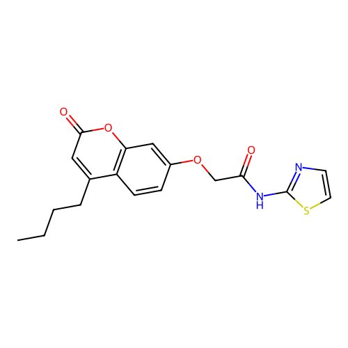 2-((4-butyl-2-oxo-2H-chromen-7-yl)oxy)-N-(thiazol-2-yl)acetamide structure