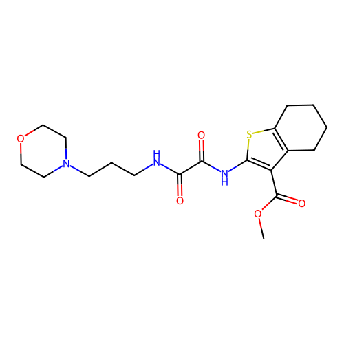 methyl 2-(2-((3-morpholinopropyl)amino)-2-oxoacetamido)-4,5,6,7-tetrahydrobenzo[b]thiophene-3-carboxylate structure