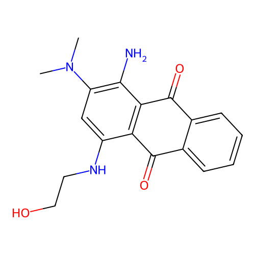 1-Amino-2-(dimethylamino)-4-(2-hydroxyethylamino)anthracene-9,10-dione structure
