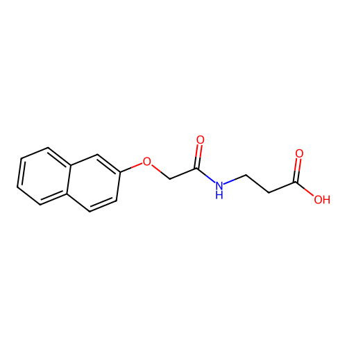 N-[(naphthalen-2-yloxy)acetyl]-beta-alanine structure