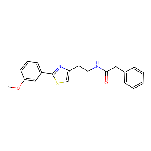N-{2-[2-(3-methoxyphenyl)-1,3-thiazol-4-yl]ethyl}-2-phenylacetamide structure