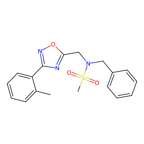 N-benzyl-N-{[3-(2-methylphenyl)-1,2,4-oxadiazol-5-yl]methyl}methanesulfonamide structure