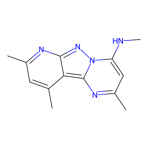N,2,8,10-tetramethylpyrido[2',3':3,4]pyrazolo[1,5-a]pyrimidin-4-amine structure