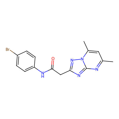 N-(4-bromophenyl)-2-(5,7-dimethyl-[1,2,4]triazolo[1,5-a]pyrimidin-2-yl)acetamide structure
