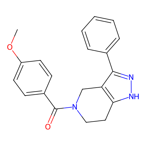 (4-methoxyphenyl)(3-phenyl-1,4,6,7-tetrahydro-5H-pyrazolo[4,3-c]pyridin-5-yl)methanone structure