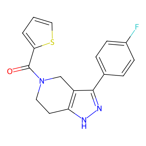 [3-(4-fluorophenyl)-1,4,6,7-tetrahydropyrazolo[4,3-c]pyridin-5-yl]-thiophen-2-ylmethanone structure