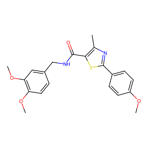 N-(3,4-dimethoxybenzyl)-2-(4-methoxyphenyl)-4-methyl-1,3-thiazole-5-carboxamide structure