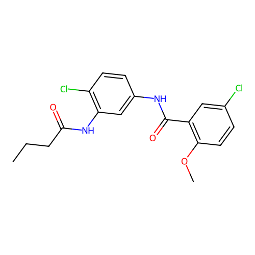 N-[3-(butanoylamino)-4-chlorophenyl]-5-chloro-2-methoxybenzamide structure