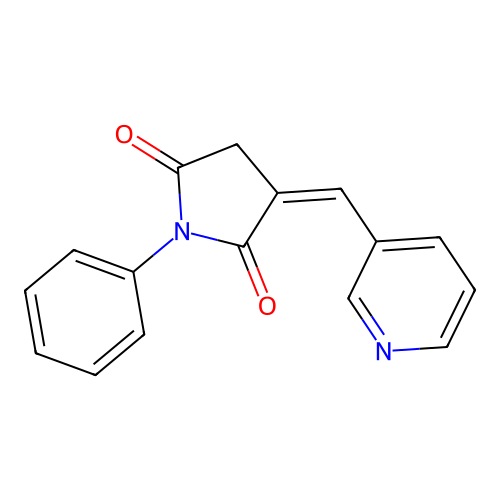 (3Z)-1-phenyl-3-(pyridin-3-ylmethylidene)pyrrolidine-2,5-dione structure