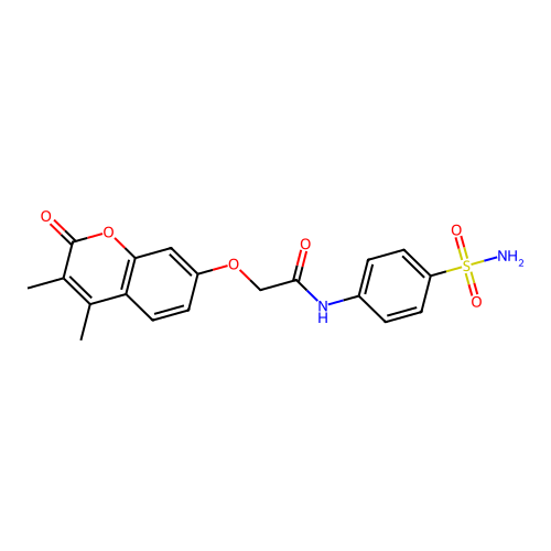 2-((3,4-dimethyl-2-oxo-2H-chromen-7-yl)oxy)-N-(4-sulfamoylphenyl)acetamide structure