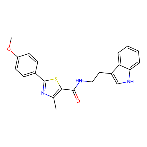 N-[2-(1H-indol-3-yl)ethyl]-2-(4-methoxyphenyl)-4-methyl-1,3-thiazole-5-carboxamide structure