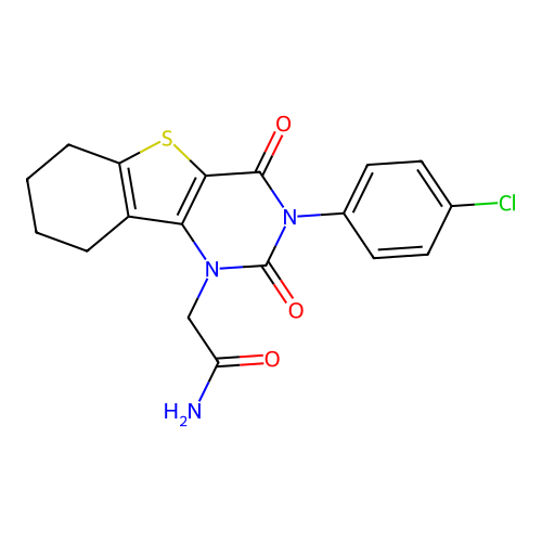 2-(3-(4-chlorophenyl)-2,4-dioxo-3,4,6,7,8,9-hexahydrobenzo[4,5]thieno[3,2-d]pyrimidin-1(2H)-yl)acetamide structure