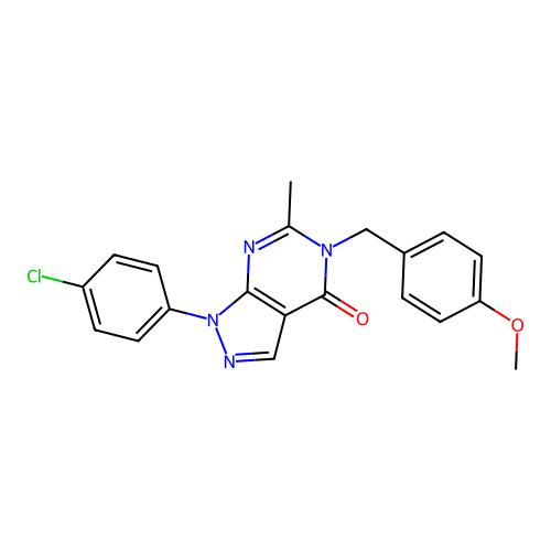 1-(4-chlorophenyl)-5-(4-methoxybenzyl)-6-methyl-1H-pyrazolo[3,4-d]pyrimidin-4(5H)-one structure