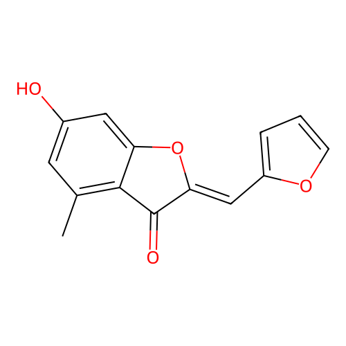 2-(2-Furylmethylene)-6-hydroxy-4-methylbenzo[b]furan-3-one structure