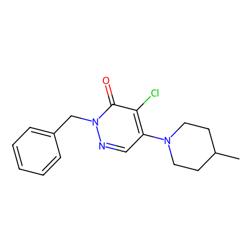 2-benzyl-4-chloro-5-(4-methylpiperidin-1-yl)pyridazin-3(2H)-one structure