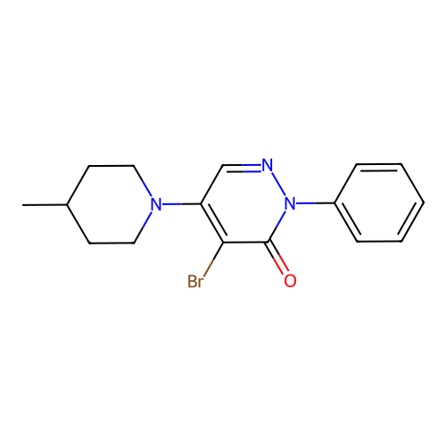 4-bromo-5-(4-methylpiperidin-1-yl)-2-phenylpyridazin-3(2H)-one structure