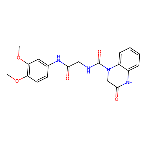 N-[2-(3,4-dimethoxyanilino)-2-oxoethyl]-3-oxo-2,4-dihydroquinoxaline-1-carboxamide structure