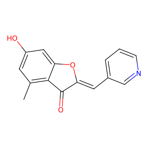 (Z)-6-hydroxy-4-methyl-2-(pyridin-3-ylmethylene)benzofuran-3(2H)-one structure