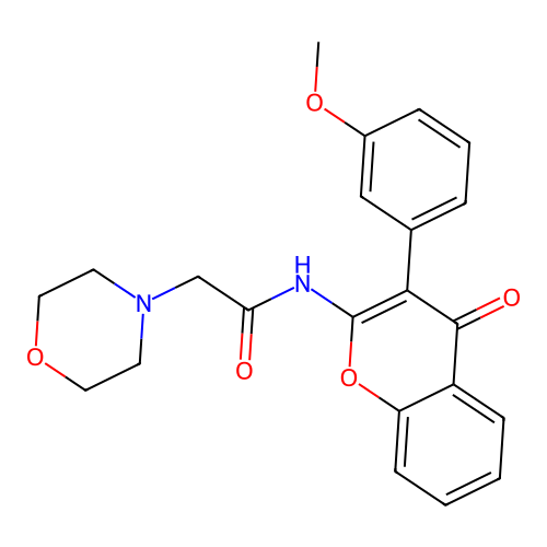 N-(3-(3-methoxyphenyl)-4-oxo-4H-chromen-2-yl)-2-morpholinoacetamide structure