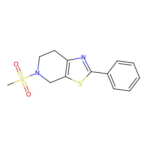 5-methylsulfonyl-2-phenyl-6,7-dihydro-4H-[1,3]thiazolo[5,4-c]pyridine structure
