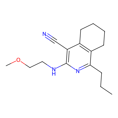 3-((2-Methoxyethyl)amino)-1-propyl-5,6,7,8-tetrahydroisoquinoline-4-carbonitrile structure