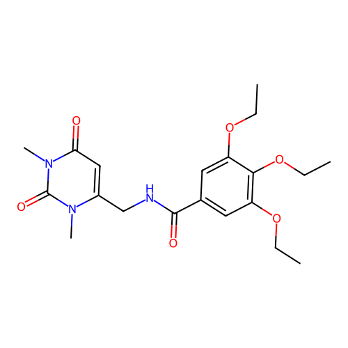 N-((1,3-dimethyl-2,6-dioxo-1,2,3,6-tetrahydropyrimidin-4-yl)methyl)-3,4,5-triethoxybenzamide structure