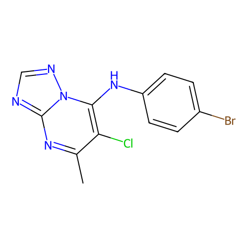 N-(4-bromophenyl)-6-chloro-5-methyl-[1,2,4]triazolo[1,5-a]pyrimidin-7-amine structure
