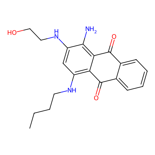 1-Amino-4-(butylamino)-2-((2-hydroxyethyl)amino)anthracene-9,10-dione structure