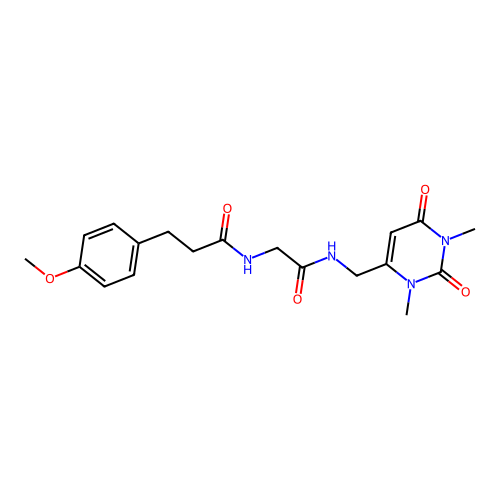 N-(2-(((1,3-dimethyl-2,6-dioxo-1,2,3,6-tetrahydropyrimidin-4-yl)methyl)amino)-2-oxoethyl)-3-(4-methoxyphenyl)propanamide structure