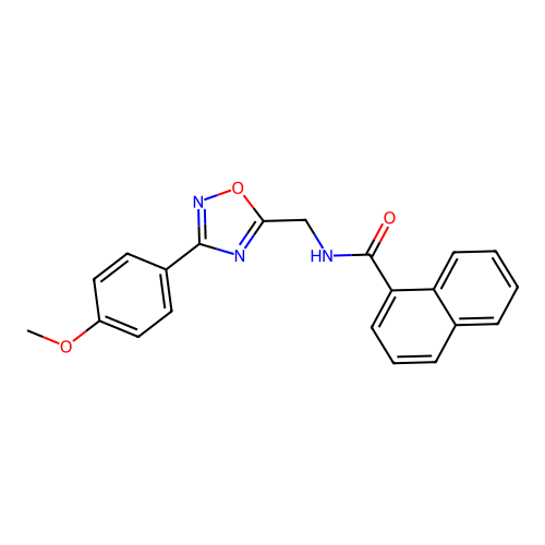 N-{[3-(4-methoxyphenyl)-1,2,4-oxadiazol-5-yl]methyl}naphthalene-1-carboxamide structure
