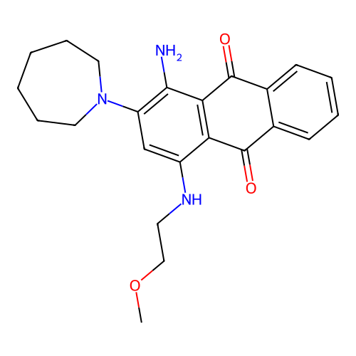 1-Amino-2-(azepan-1-yl)-4-((2-methoxyethyl)amino)anthracene-9,10-dione structure