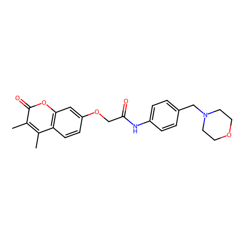 2-((3,4-dimethyl-2-oxo-2H-chromen-7-yl)oxy)-N-(4-(morpholinomethyl)phenyl)acetamide structure