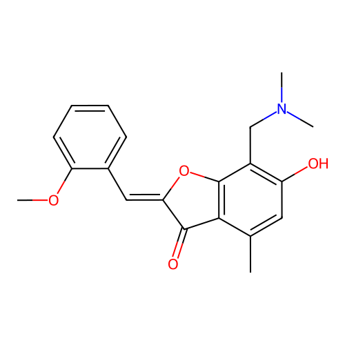 (Z)-7-((dimethylamino)methyl)-6-hydroxy-2-(2-methoxybenzylidene)-4-methylbenzofuran-3(2H)-one structure