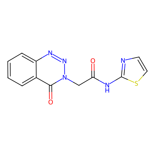 2-(4-oxo-1,2,3-benzotriazin-3(4H)-yl)-N-(1,3-thiazol-2-yl)acetamide structure