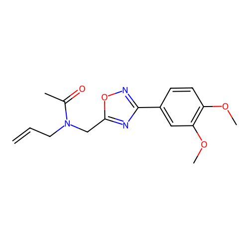 N-[[3-(3,4-dimethoxyphenyl)-1,2,4-oxadiazol-5-yl]methyl]-N-prop-2-enylacetamide structure