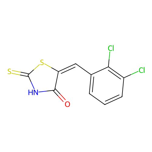 (5E)-5-(2,3-dichlorobenzylidene)-2-mercapto-1,3-thiazol-4(5H)-one structure
