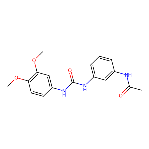 N-[3-[(3,4-dimethoxyphenyl)carbamoylamino]phenyl]acetamide structure