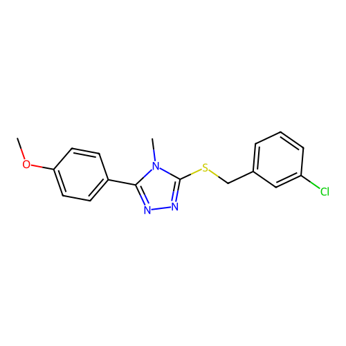 3-[(3-Chlorophenyl)methylsulfanyl]-5-(4-methoxyphenyl)-4-methyl-1,2,4-triazole structure