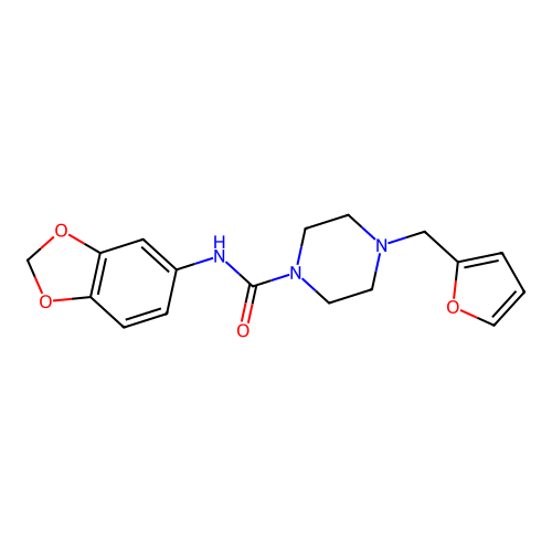 N-(1,3-benzodioxol-5-yl)-4-(furan-2-ylmethyl)piperazine-1-carboxamide structure