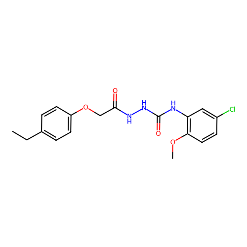 1-(2-(4-Ethylphenoxy)acetyl)-4-(5-chloro-2-methoxyphenyl)semicarbazide structure