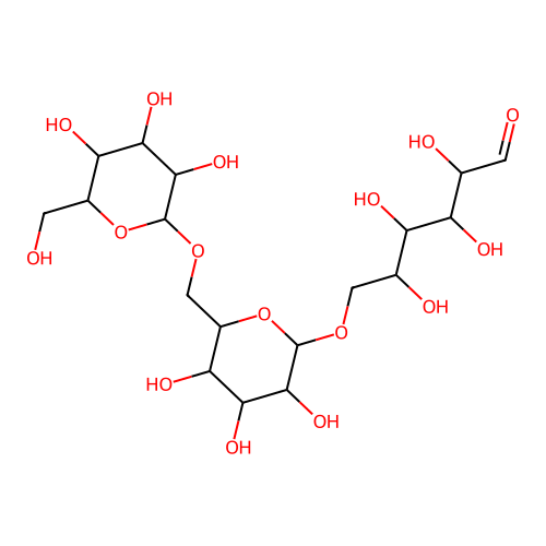 Hexopyranosyl-(1->6)hexopyranosyl-(1->6)hexose structure
