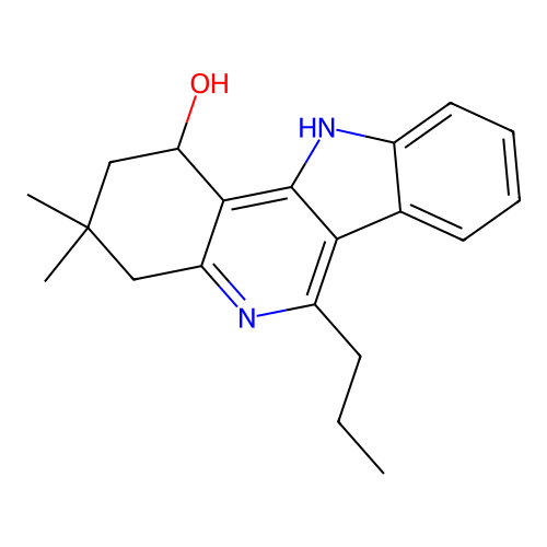 3,3-Dimethyl-6-propyl-1,2,4,11-tetrahydroindolo[3,2-c]quinolin-1-ol structure