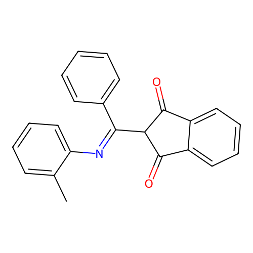 1H-Indene-1,3(2H)-dione, 2-[[(2-methylphenyl)imino]phenylmethyl]- structure