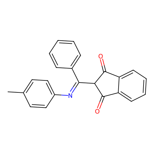 2-[(Z)-[(4-Methylphenyl)imino](phenyl)methyl]-1H-indene-1,3(2H)-dione structure