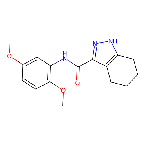 N-(2,5-dimethoxyphenyl)-4,5,6,7-tetrahydro-1H-indazole-3-carboxamide structure