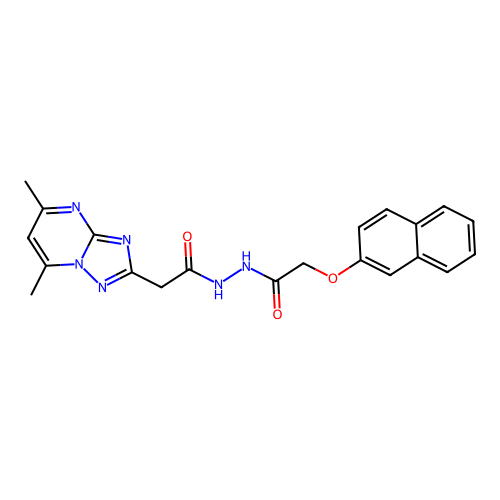 2-(5,7-dimethyl-[1,2,4]triazolo[1,5-a]pyrimidin-2-yl)-N'-(2-(naphthalen-2-yloxy)acetyl)acetohydrazide structure