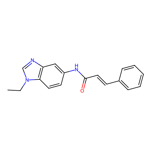 (2E)-N-(1-ethylbenzimidazol-5-yl)-3-phenylprop-2-enamide structure